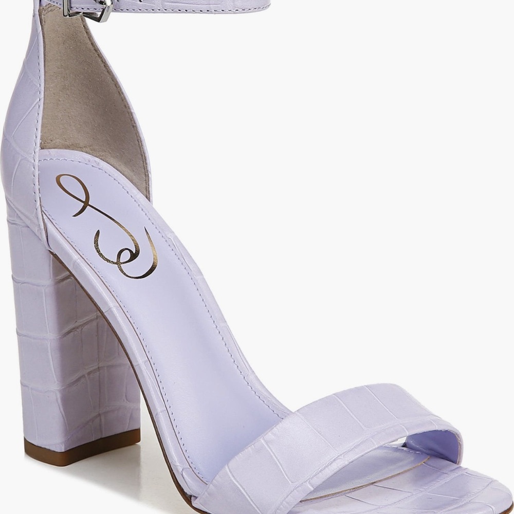Purple Block Heel Sandals with Ankle Strap - Sam Edelman Yaro Ankle strap sandal